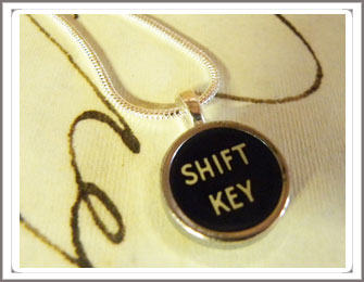 Typewriter key necklace