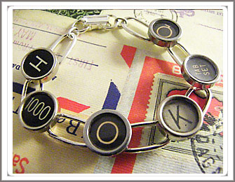 Typewriter key bracelet, 12 keys