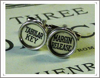 Typewriter key cufflinks