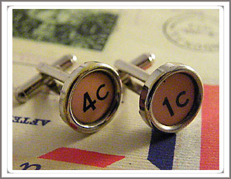 Typewriter key cufflinks