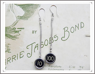 Typewriter key earrings
