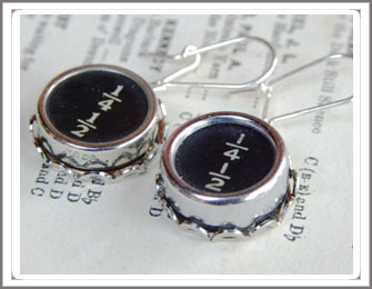 Typewriter key Earrings