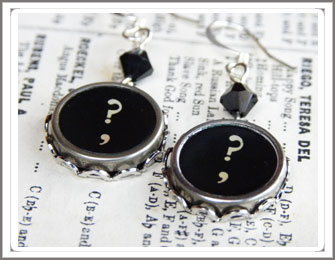 Typewriter key Earrings