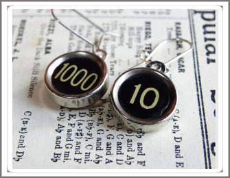 Typewriter key Earrings