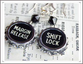 Typewriter key Earrings