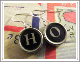 Typewriter key Earrings