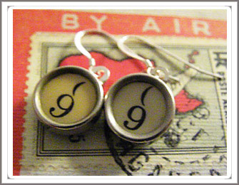 Typewriter key Earrings