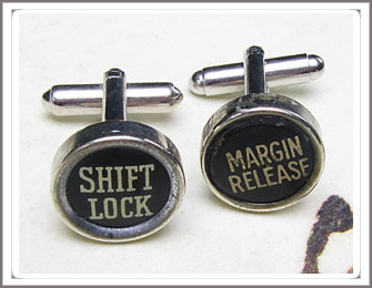 Typewriter key cufflinks