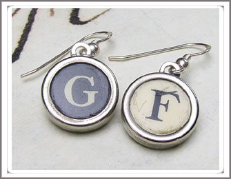 Typewriter key Earrings